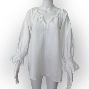 Tommy Bahama White Peasant Blouse